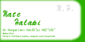 mate halapi business card